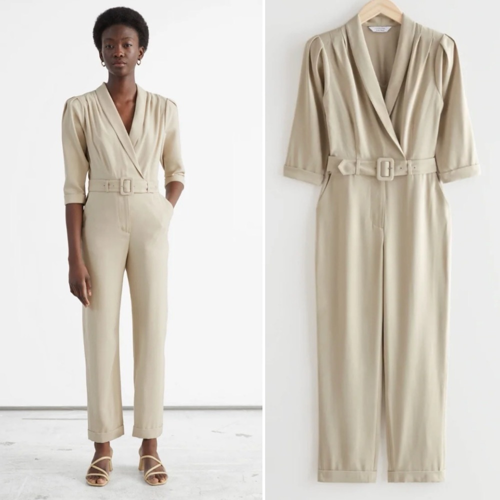 & OTHER STORIES Oversized Belted Wrap Jumpsuit size 4
